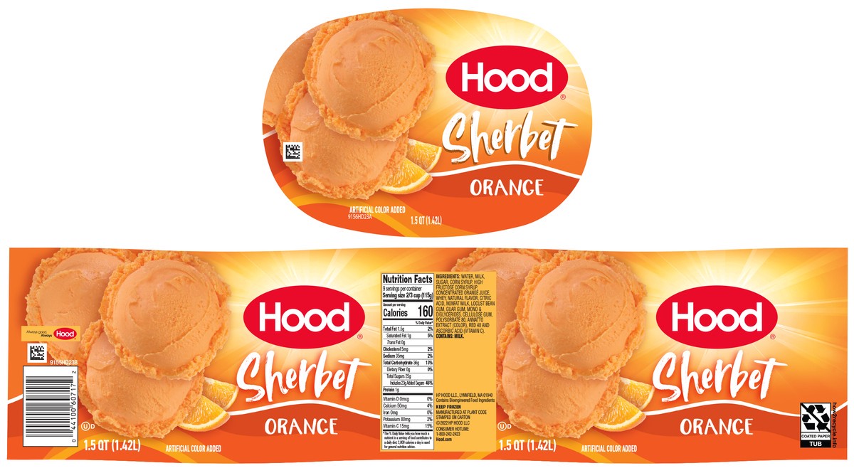 slide 5 of 14, Hood Orange Sherbet, 1.5 Quarts, 1.5 qt