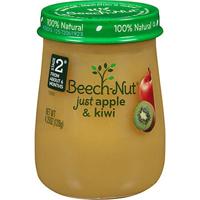 slide 1 of 1, Beech-Nut Baby Food Stage 2 "Just" Apple Kiwi, 4.25 oz