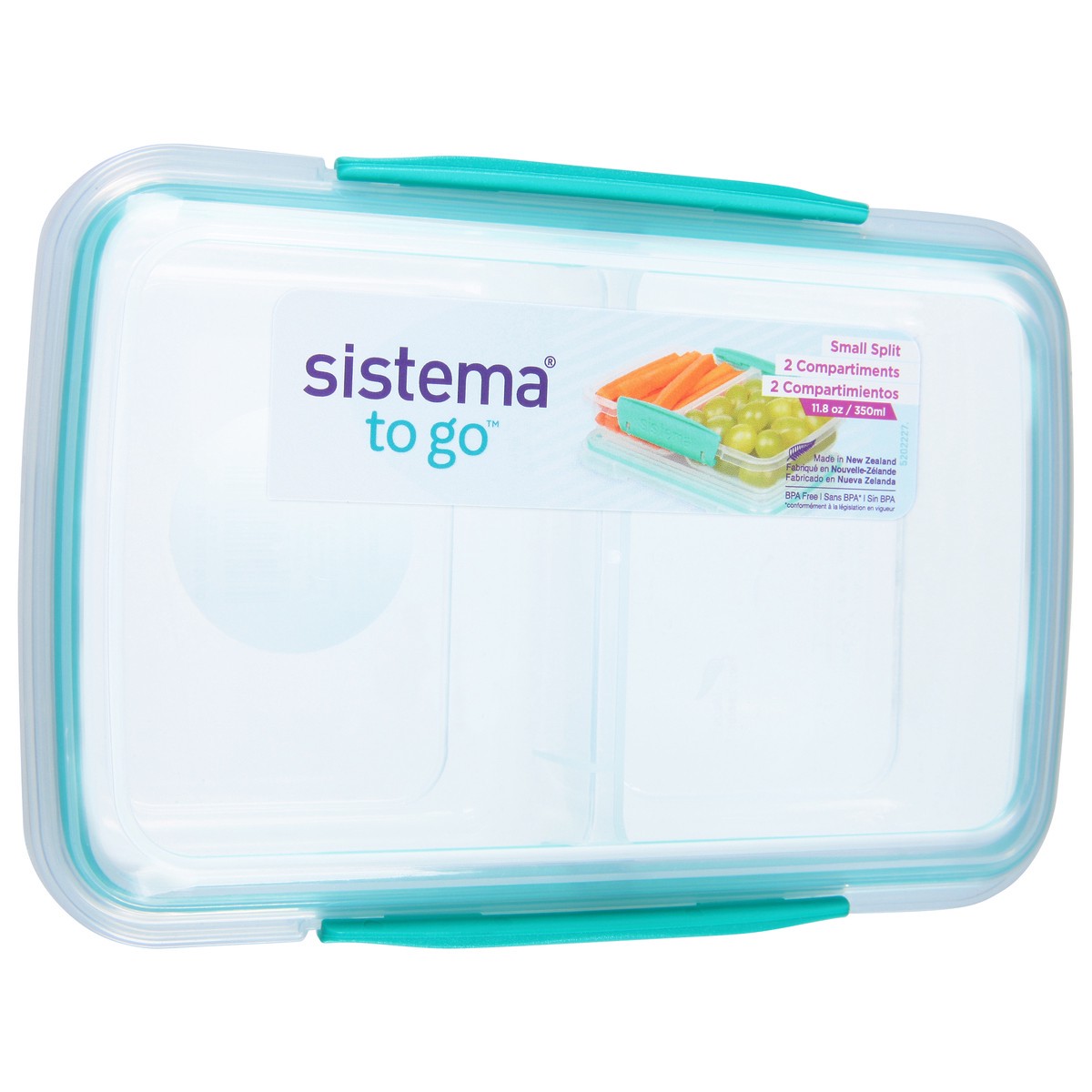 slide 2 of 9, Sistema To Go Teal Small Split Food Container 11.8 oz, 1 ct