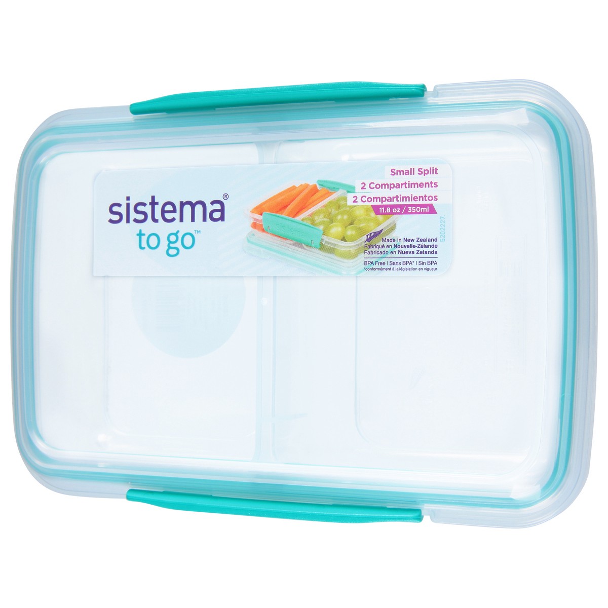 slide 3 of 9, Sistema To Go Teal Small Split Food Container 11.8 oz, 1 ct