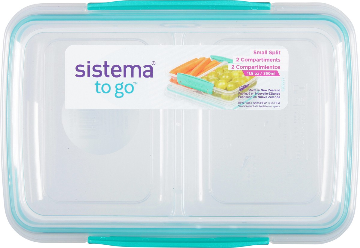 slide 6 of 9, Sistema To Go Teal Small Split Food Container 11.8 oz, 1 ct