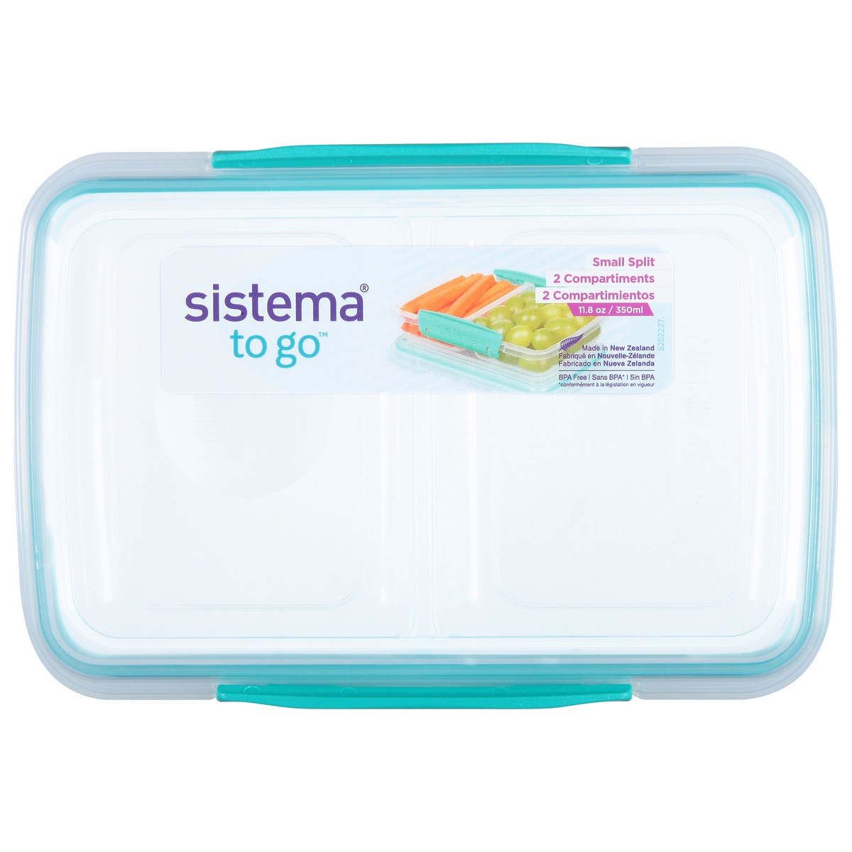 slide 1 of 9, Sistema To Go Teal Small Split Food Container 11.8 oz, 1 ct