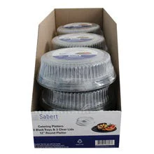 Sabert 12" Round Plastic Tray with Lid
