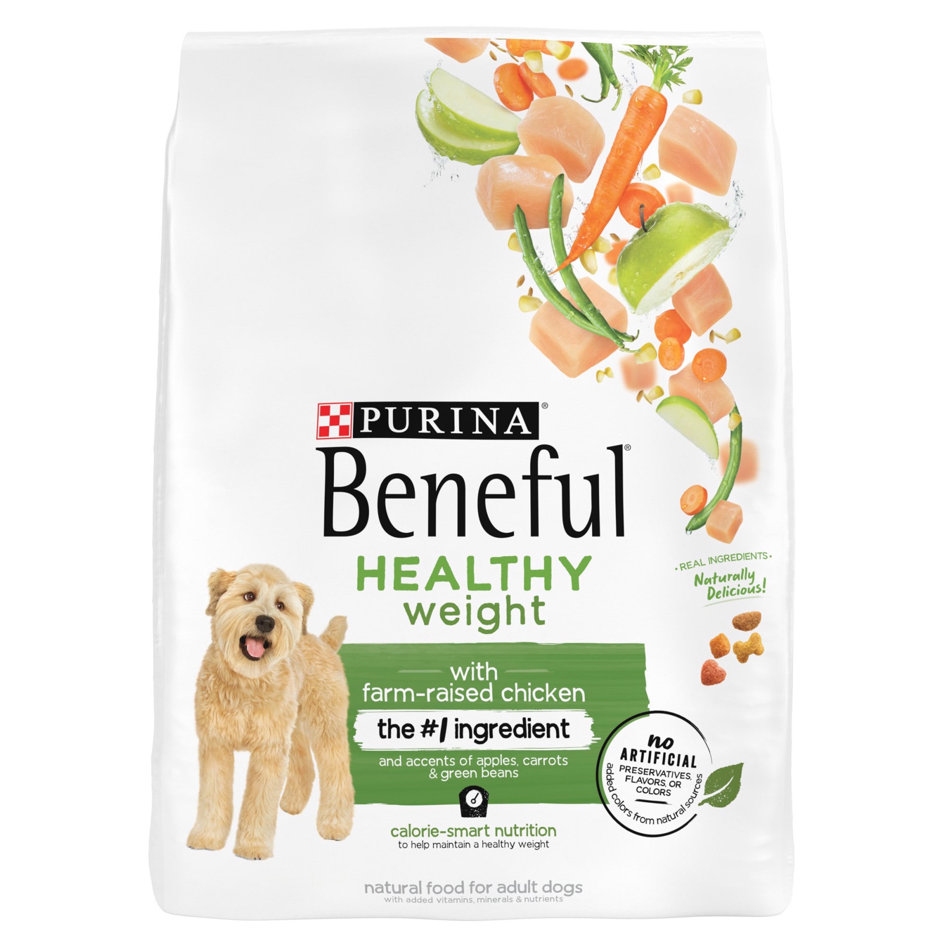 slide 1 of 9, Purina Beneful Healthy Weight With Farm-Raised Chicken Natural Dog Food Dry Formula With Added Vitamins, Minerals and Nutrients, 3.5 lb