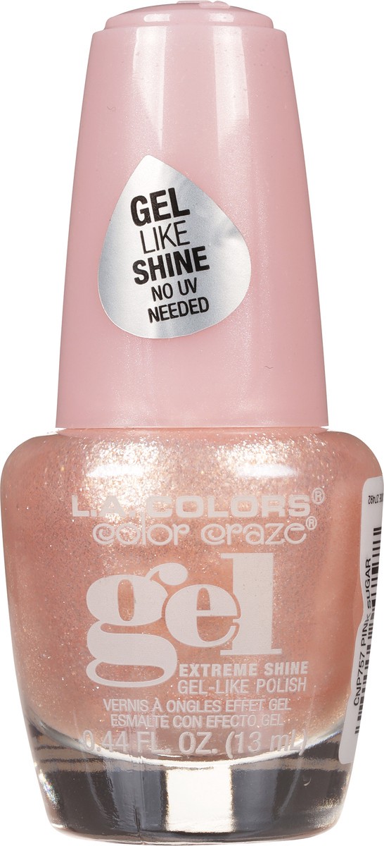 slide 7 of 10, L.A. Colors Color Craze CNP757 Pink Sugar Gel Extreme Shine Nail Polish 0.44 fl oz, 0.44 fl oz