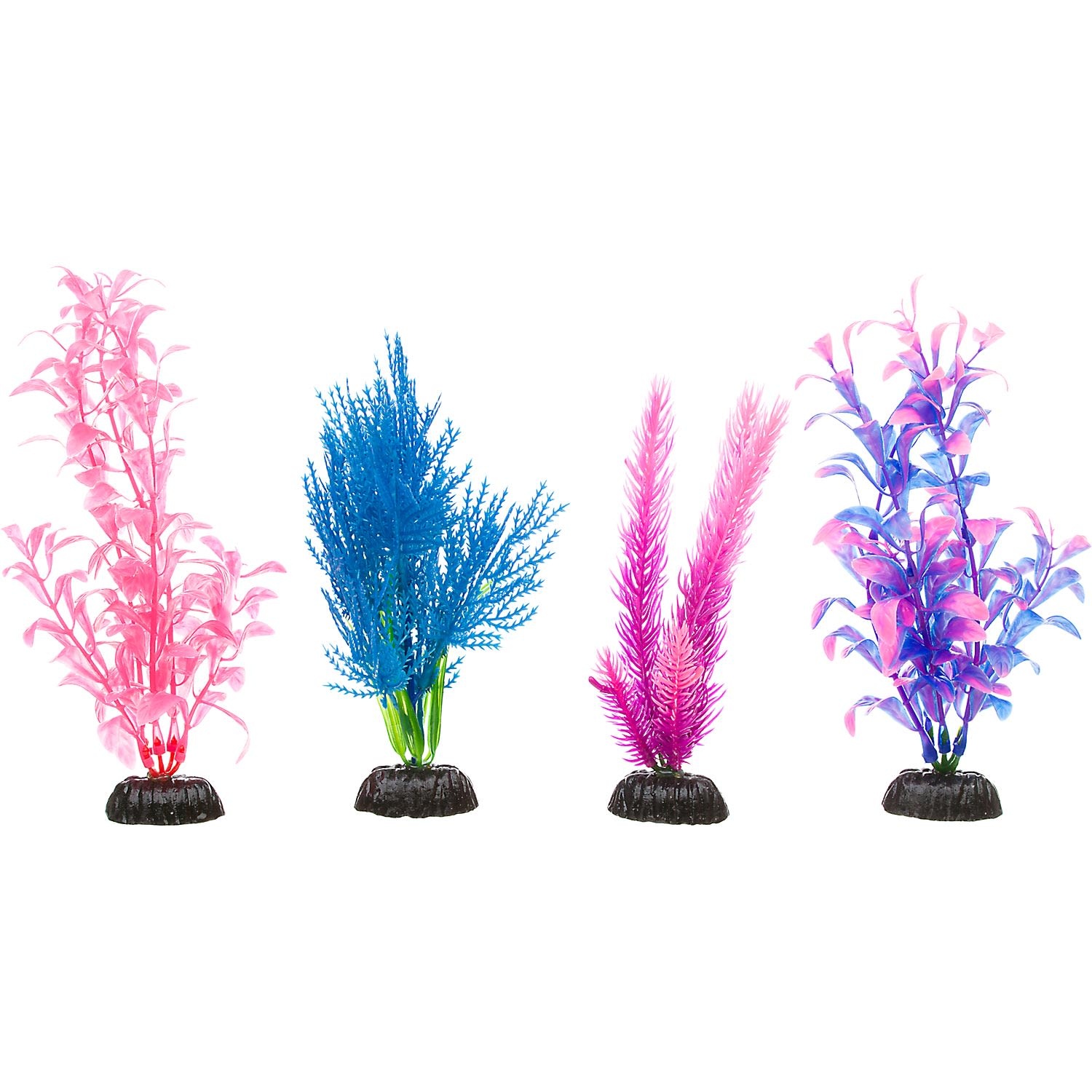 slide 1 of 1, Imagitarium Colorful Plastic Aquarium Plants Foreground Value Pack, MED