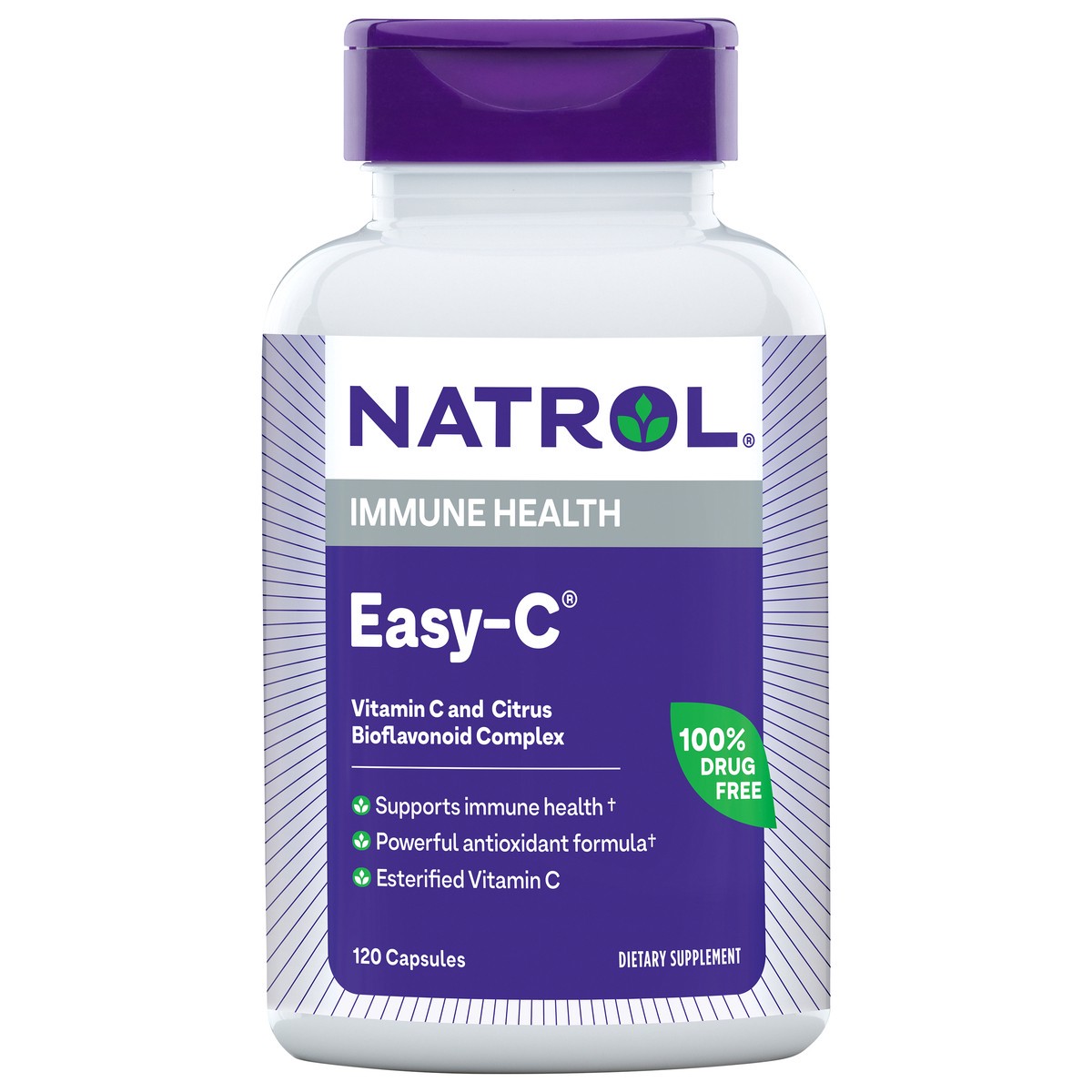 slide 1 of 1, Natrol Easy-C Immune Health, Dietary Supplement, Supports Immune Health with Vitamin C and Bioflavonoids, Veggie Capsules, 500 mg, 120 Count, 120 ct