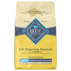 Blue Buffalo Life Protection Formula Healthy Weight Adult Dry Dog Food, Supports an Ideal Weight Chicken & Brown Rice Recipe, 24-lb. Bag