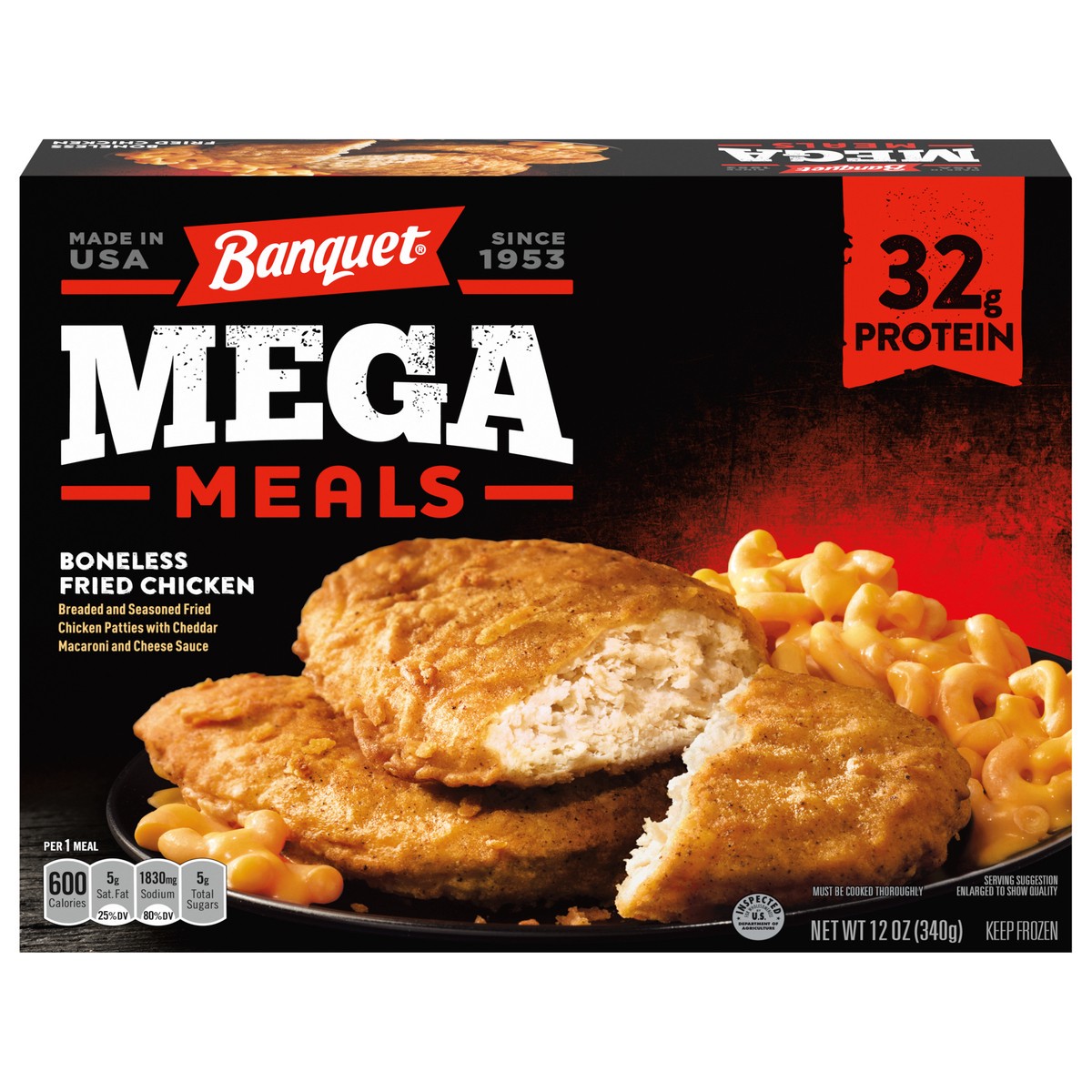 slide 1 of 10, Banquet Mega Meals Boneless Fried Chicken 12 oz, 12 oz