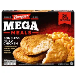 Banquet Mega Meals Boneless Fried Chicken, Frozen Meal, 12 oz.