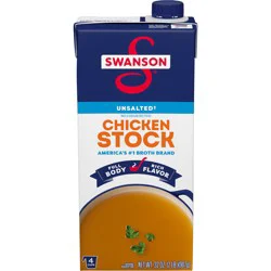 Swanson Unsalted Chicken Stock, 32 oz Carton