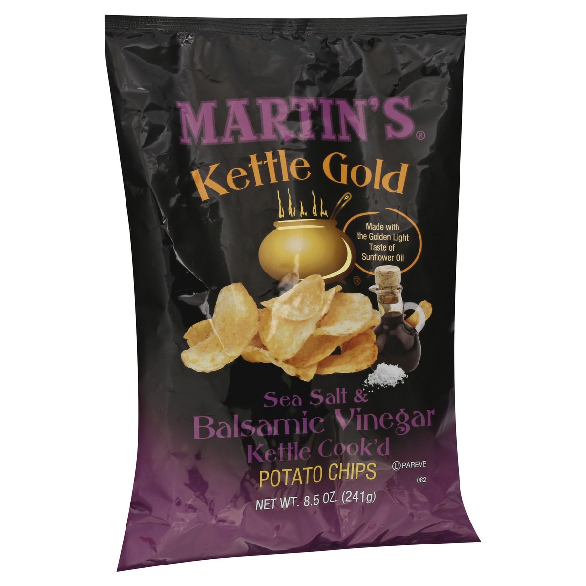 slide 2 of 9, Martin's Kettle Gold Kettle-Cook'd Sea Salt & Balsamic Vinegar Potato Chips 8.5 oz, 8.5 oz