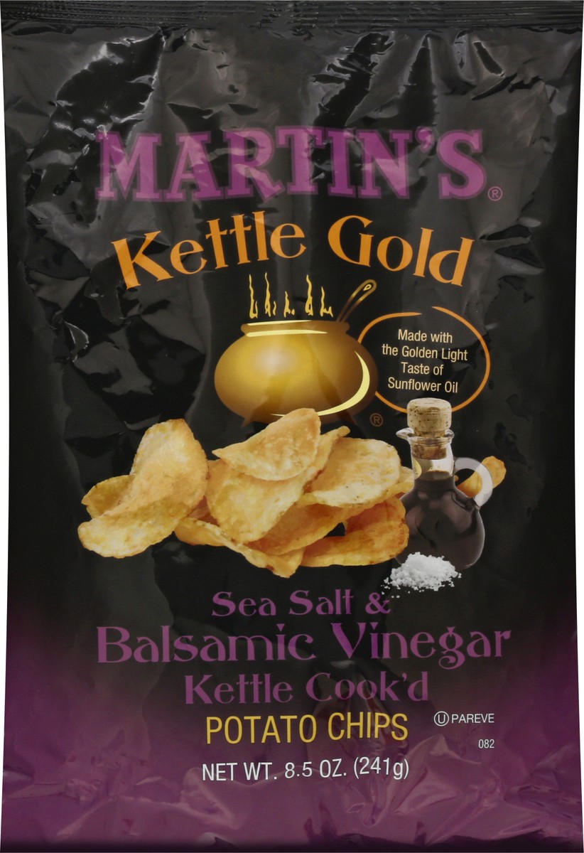 slide 3 of 9, Martin's Kettle Gold Kettle-Cook'd Sea Salt & Balsamic Vinegar Potato Chips 8.5 oz, 8.5 oz