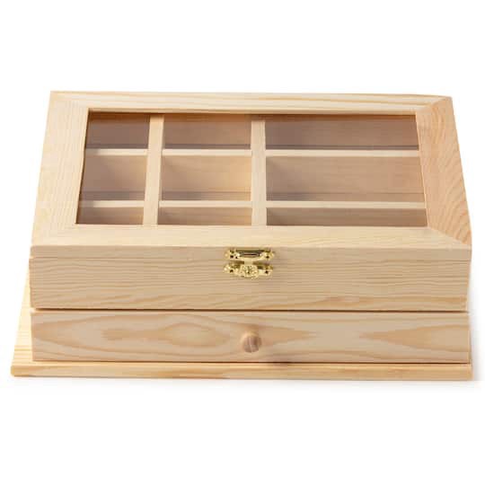 slide 1 of 4, Wood Jewelry Box By Make Market, 9.31 in x 7.5 in x 10 in