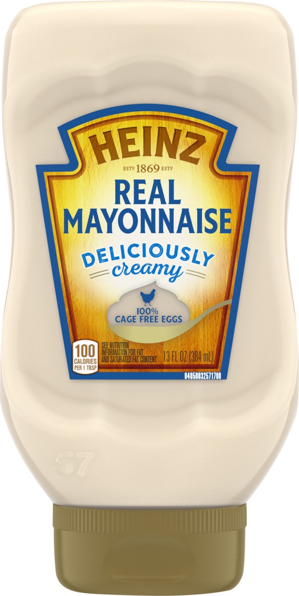 slide 5 of 8, Heinz Deliciously Creamy Real Mayonnaise Bottle, 13 fl oz