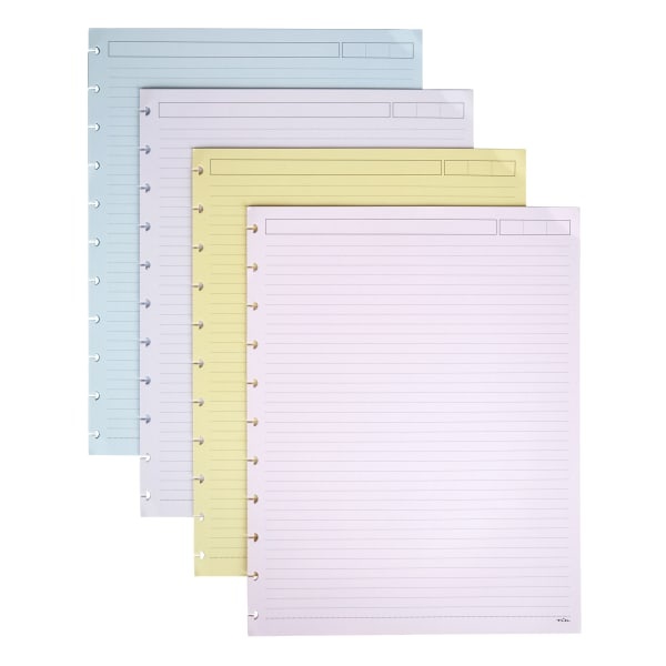 slide 1 of 2, TUL Discbound Notebook Refill Pages, Letter Size, Narrow Ruled, 100 Pages (50 Sheets), Assorted Colors, 50 ct