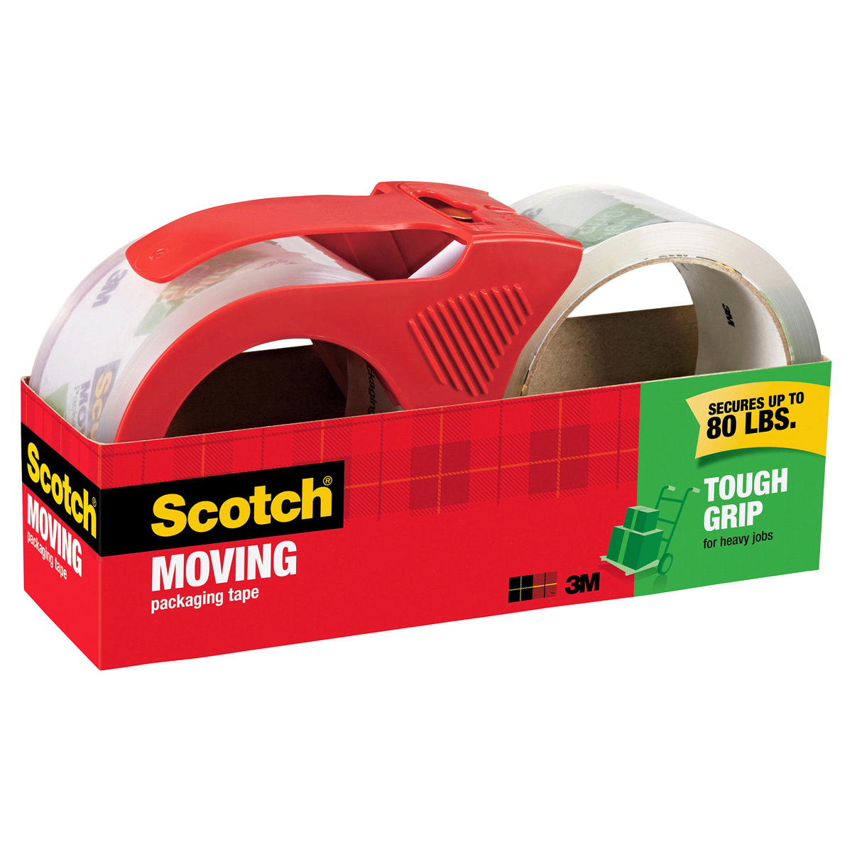 slide 3 of 3, Scotch 2pk 48mm x 50m Tough Grip Moving Tapes, 2 ct