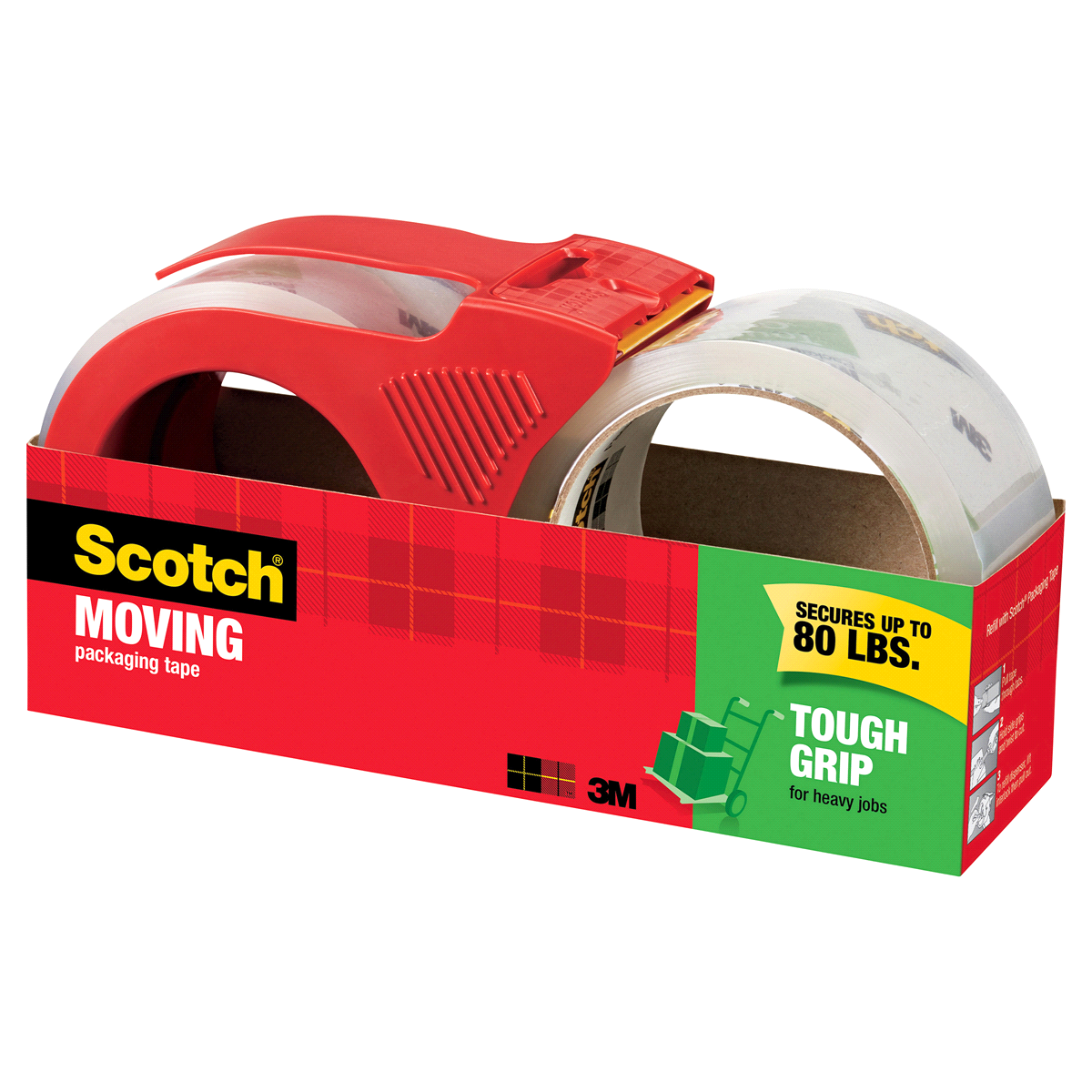 slide 2 of 3, Scotch 2pk 48mm x 50m Tough Grip Moving Tapes, 2 ct