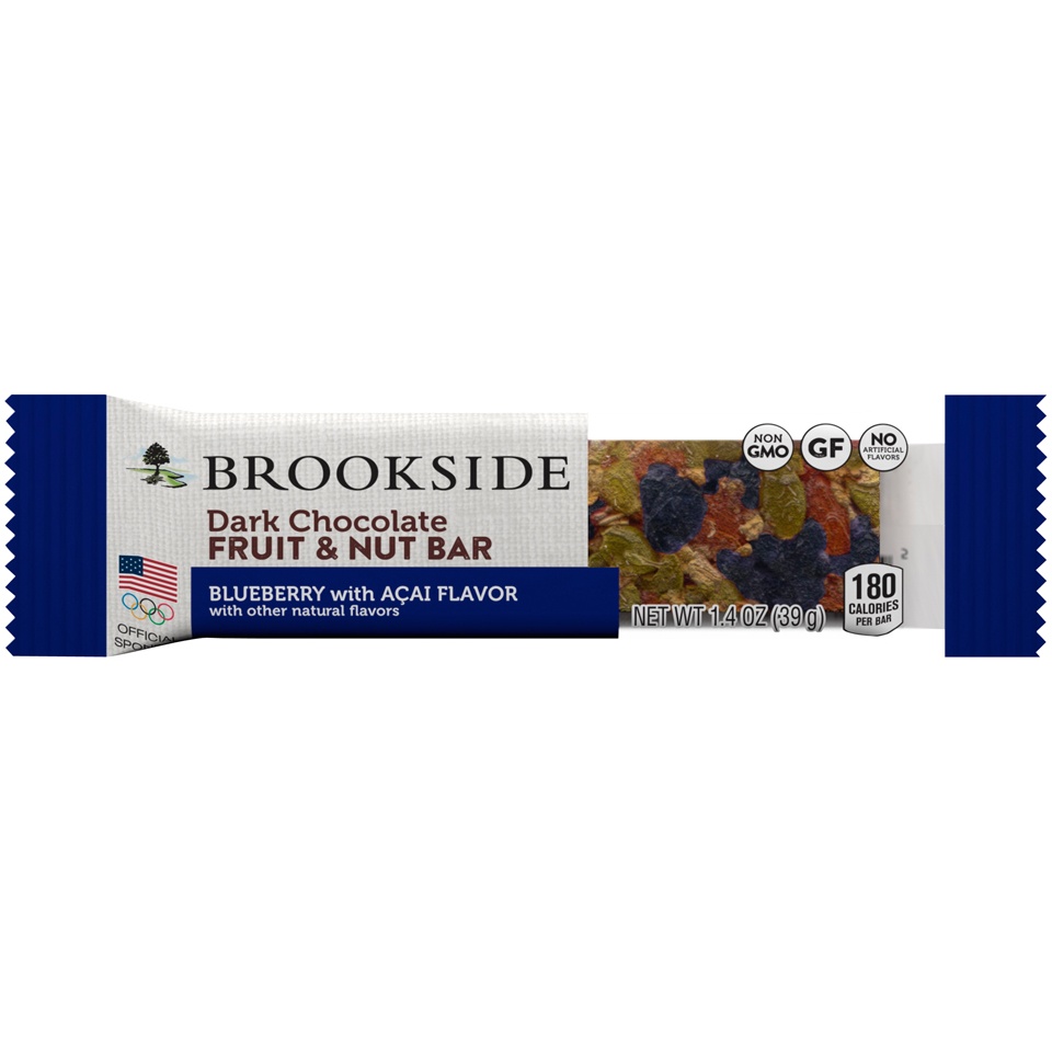 slide 1 of 3, Brookside Blueberry with Acai Flavor Dark Chocolate Fruit & Nut Bar, 1.4 oz