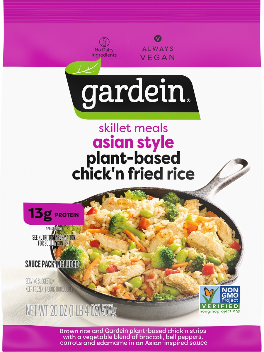 slide 13 of 13, Gardein Asian Style Plant Based Chick'n Fried Rice Skillet Meals 20 oz, 20 oz