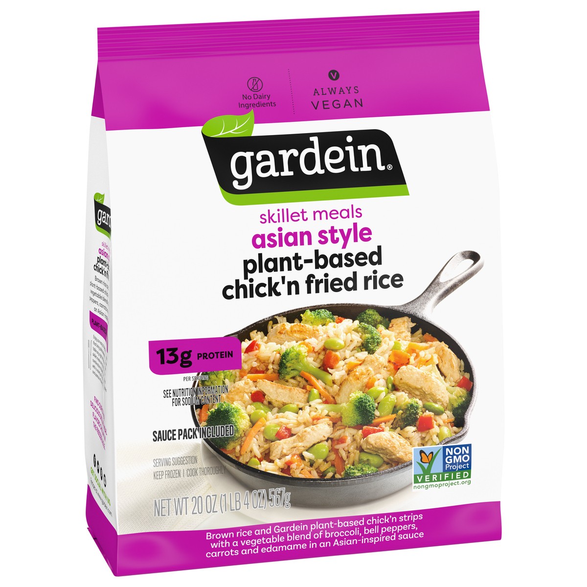 slide 10 of 13, Gardein Asian Style Plant Based Chick'n Fried Rice Skillet Meals 20 oz, 20 oz