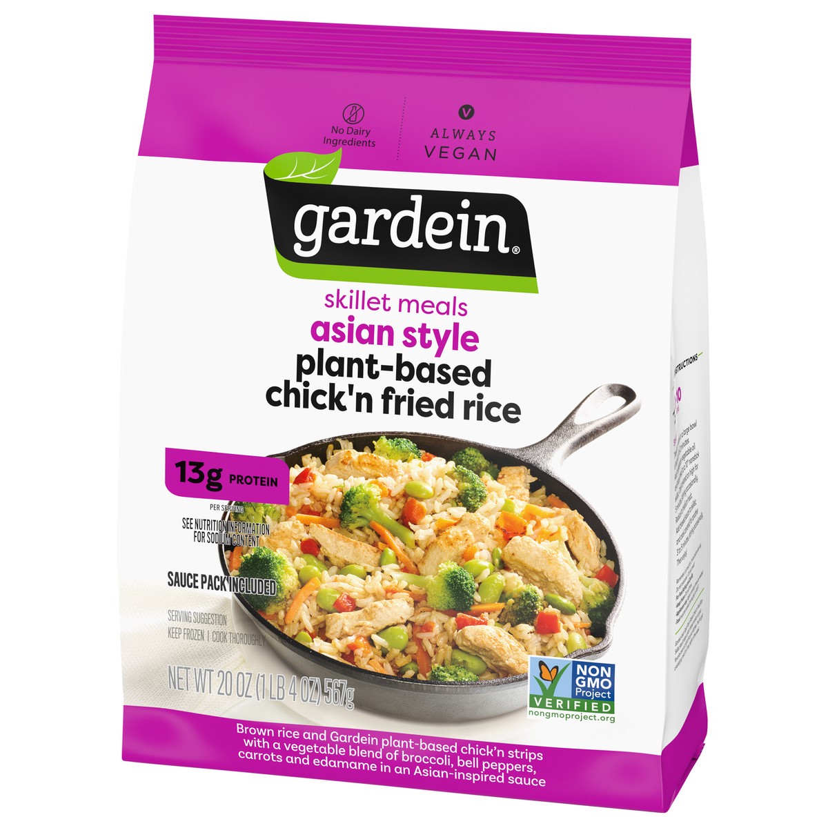 slide 8 of 13, Gardein Asian Style Plant Based Chick'n Fried Rice Skillet Meals 20 oz, 20 oz