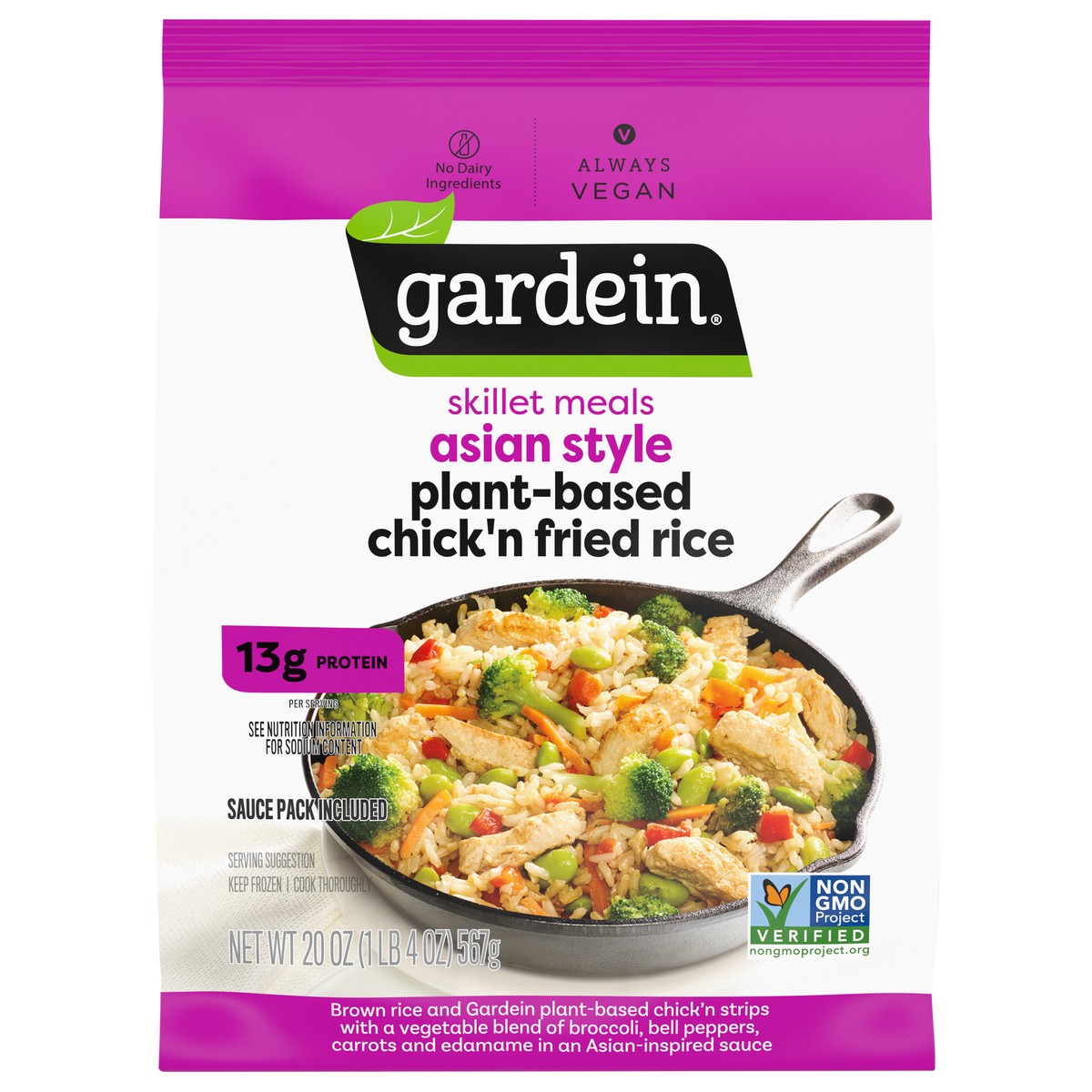 slide 1 of 13, Gardein Asian Style Plant Based Chick'n Fried Rice Skillet Meals 20 oz, 20 oz