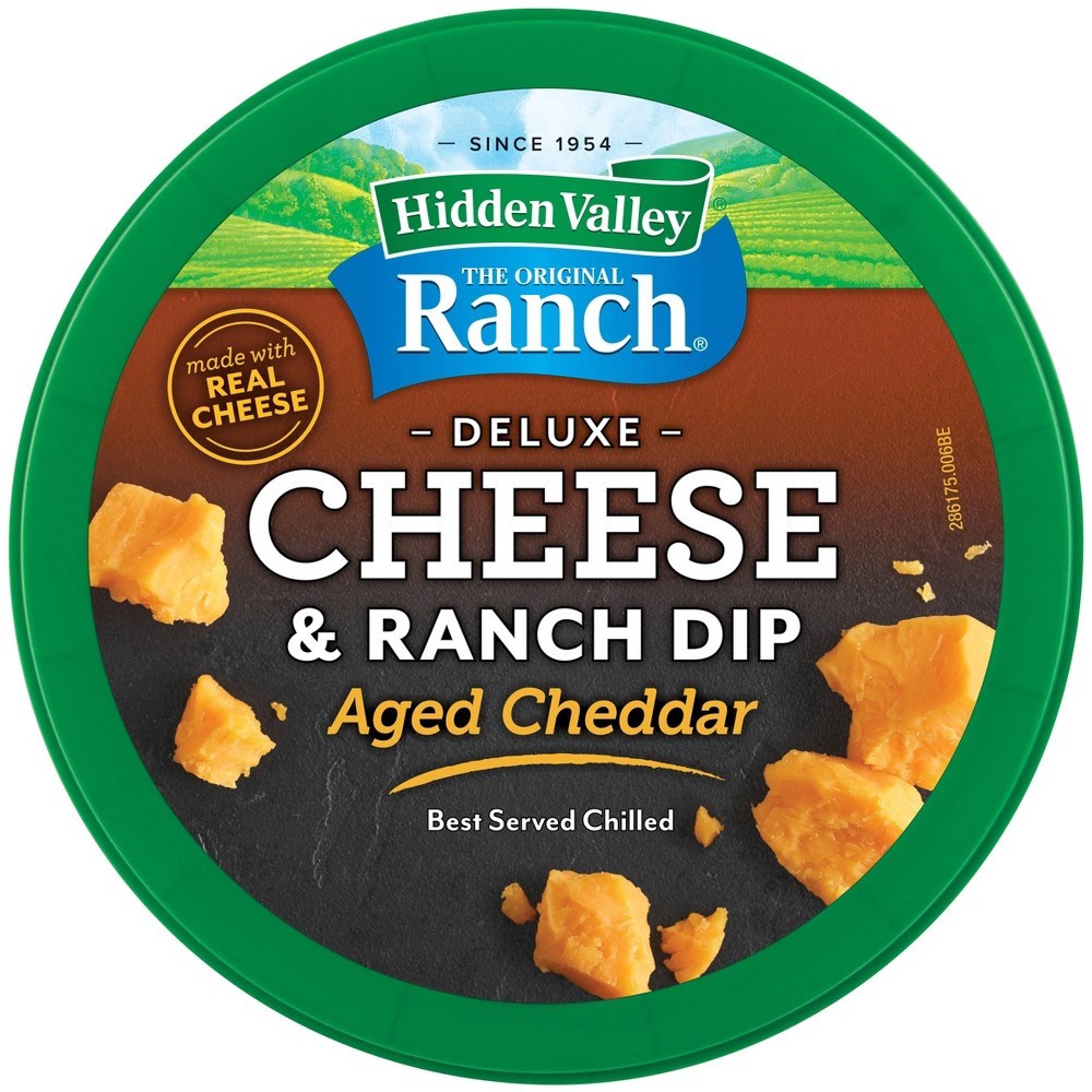 slide 5 of 5, Hidden Valley Deluxe Aged Cheddar Cheese & Ranch Dip 10 oz, 10 oz