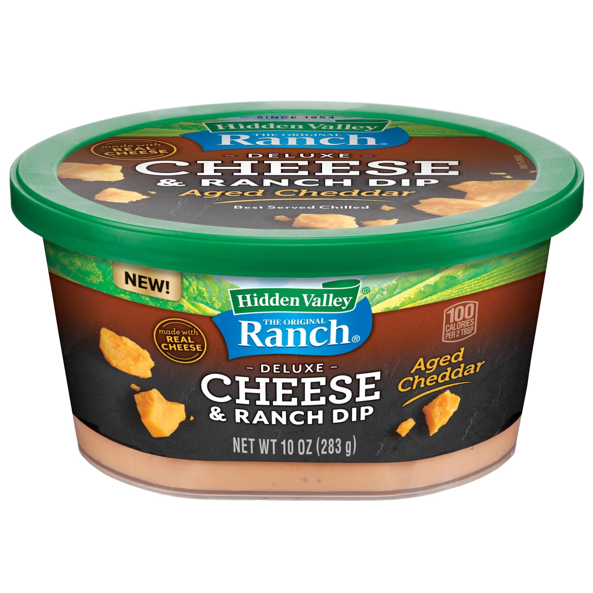 slide 1 of 2, Hidden Valley Deluxe Cheese Ranch Dip- Aged Cheddar Ranch, 10 oz
