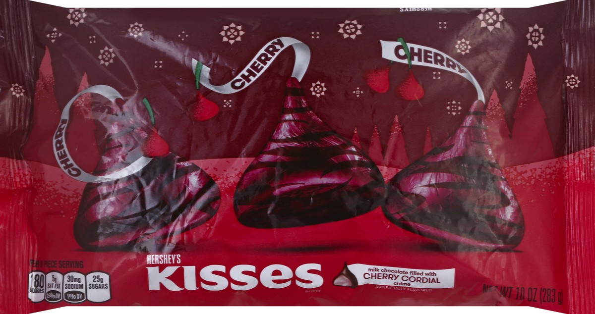 slide 2 of 5, Hershey's Kisses Milk Chocolates Filled With Cherry Cordial Creme, 10 oz