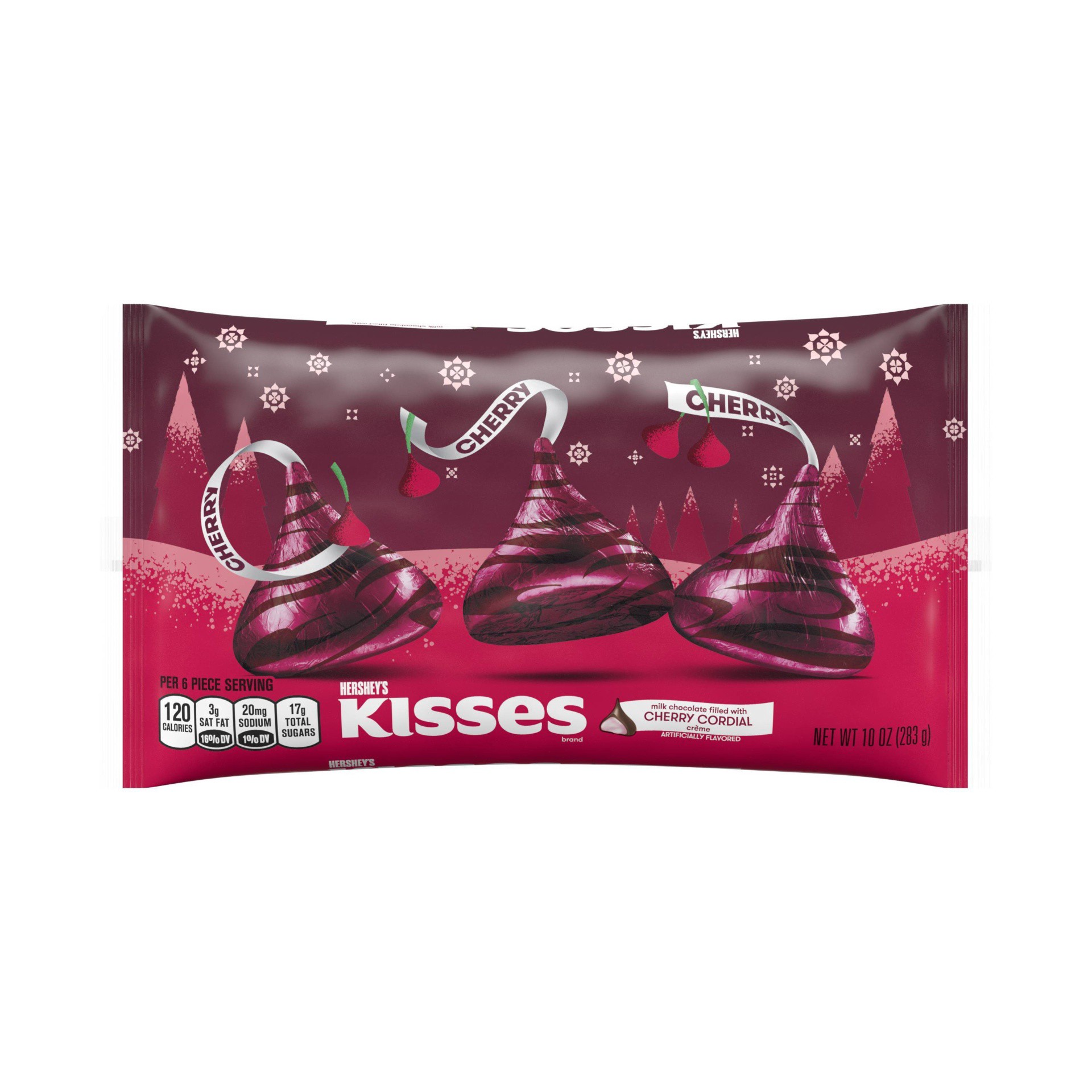 slide 1 of 5, Hershey's Kisses Milk Chocolates Filled With Cherry Cordial Creme, 10 oz