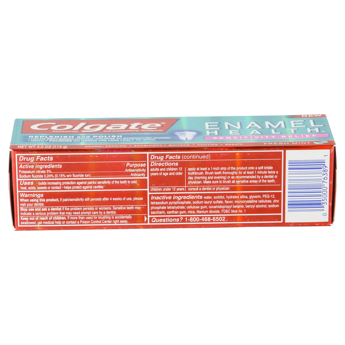 slide 3 of 4, Colgate Enamel Health Sensitivity Relief Gel Fresh Mint Toothpaste, 4 oz