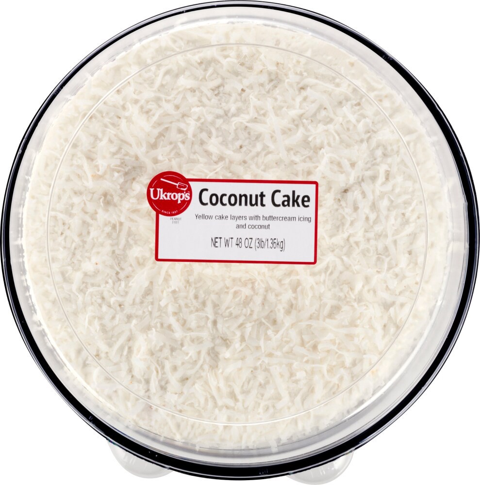 slide 1 of 8, Ukrop's Coconut Cake 8 inch, 48 oz