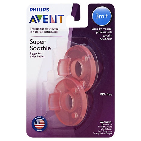 slide 1 of 1, Avent Pacifier Soothie 3 Month Plus, 2 ct