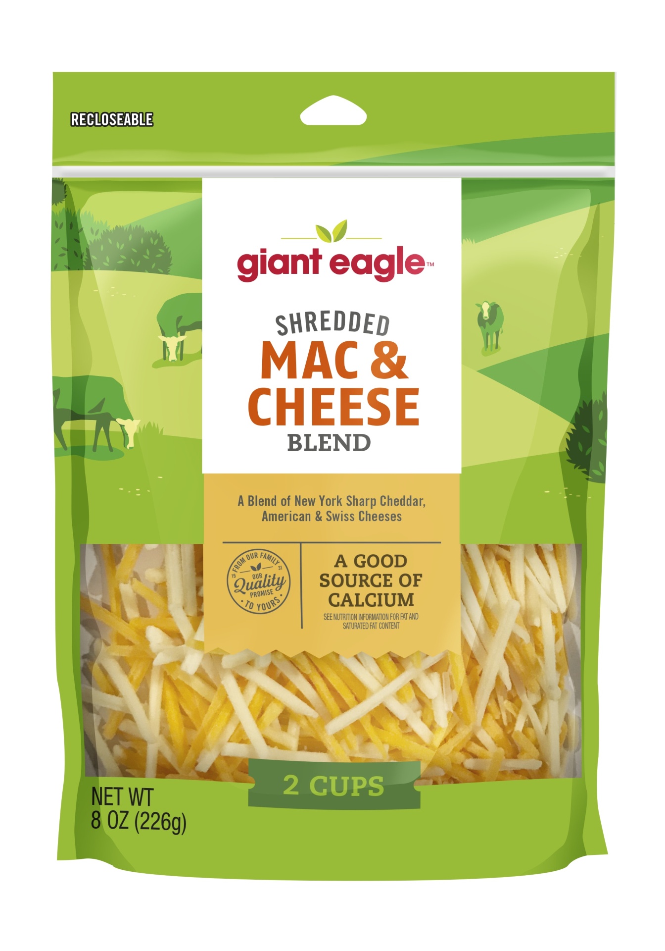 slide 1 of 1, Giant Eagle Mac & Cheese Blend Shredded Cheese, 8 oz