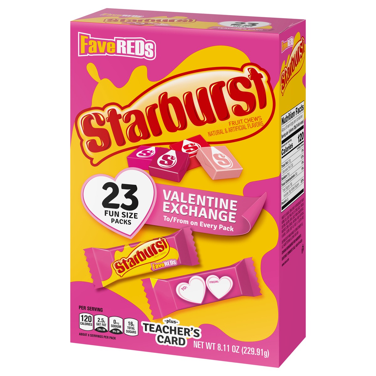 slide 2 of 11, STARBURST FaveREDS Chewy Candy Valentine's Exchange, 8.11 Oz Box, 8.11 oz