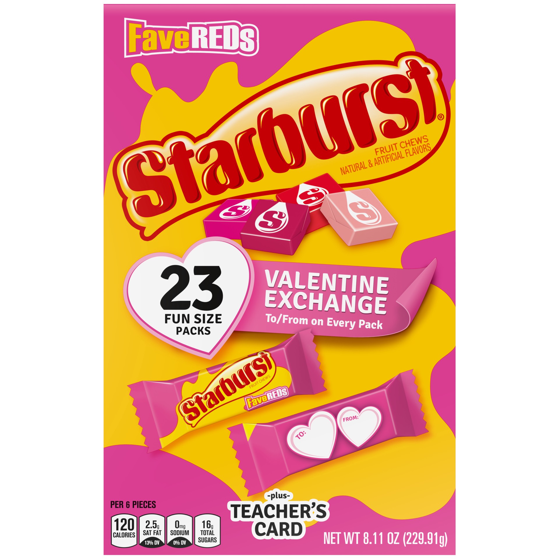 slide 1 of 11, STARBURST FaveREDS Chewy Candy Valentine's Exchange, 8.11 Oz Box, 8.11 oz