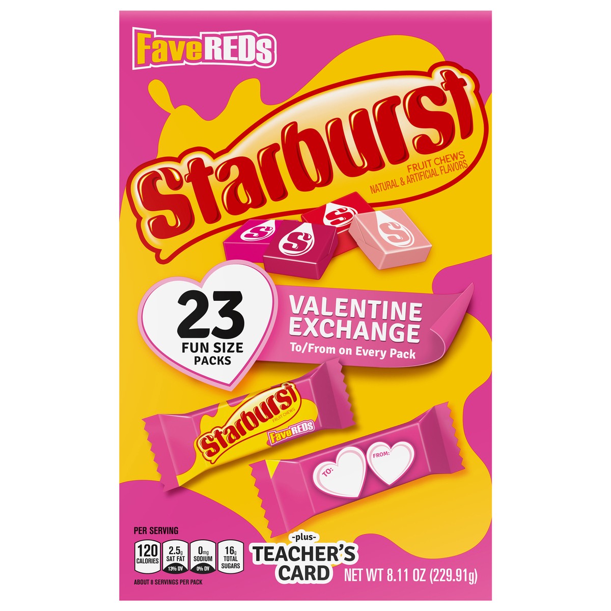 slide 8 of 11, STARBURST FaveREDS Chewy Candy Valentine's Exchange, 8.11 Oz Box, 8.11 oz