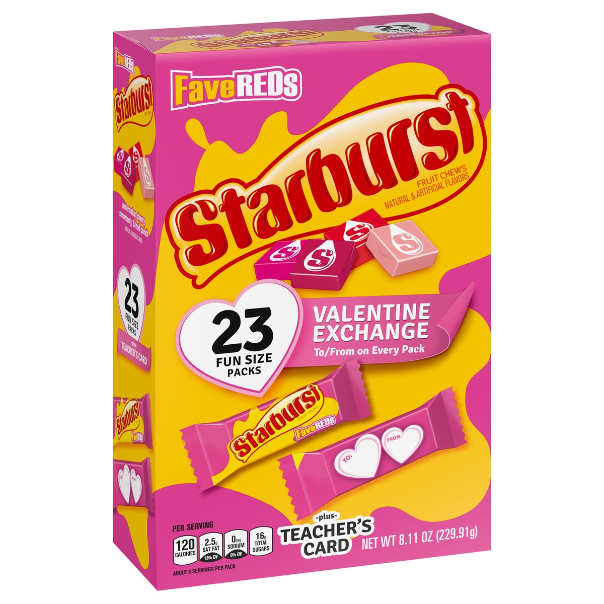 slide 4 of 11, STARBURST FaveREDS Chewy Candy Valentine's Exchange, 8.11 Oz Box, 8.11 oz
