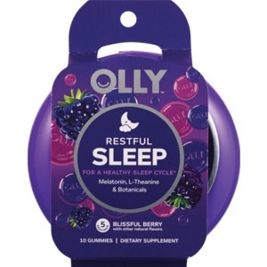 slide 1 of 1, Olly Restful Sleep Gummies, Blissful Berry, 10 ct