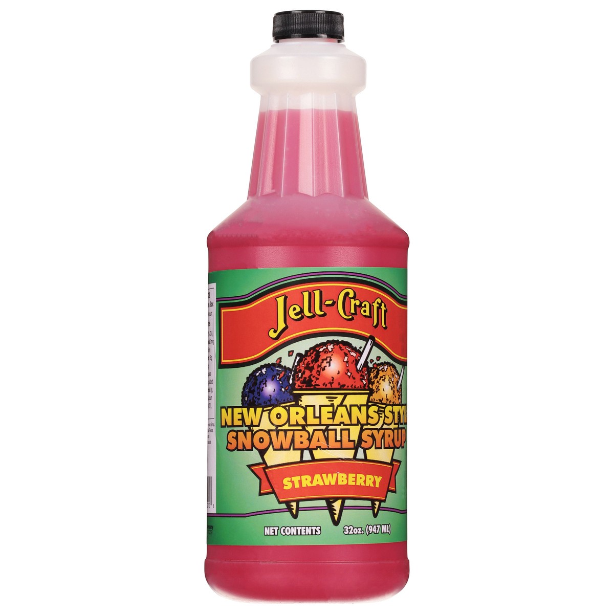 slide 3 of 11, Jell-Craft New Orleans Style Strawberry Snowball Syrup 32 oz, 32 oz