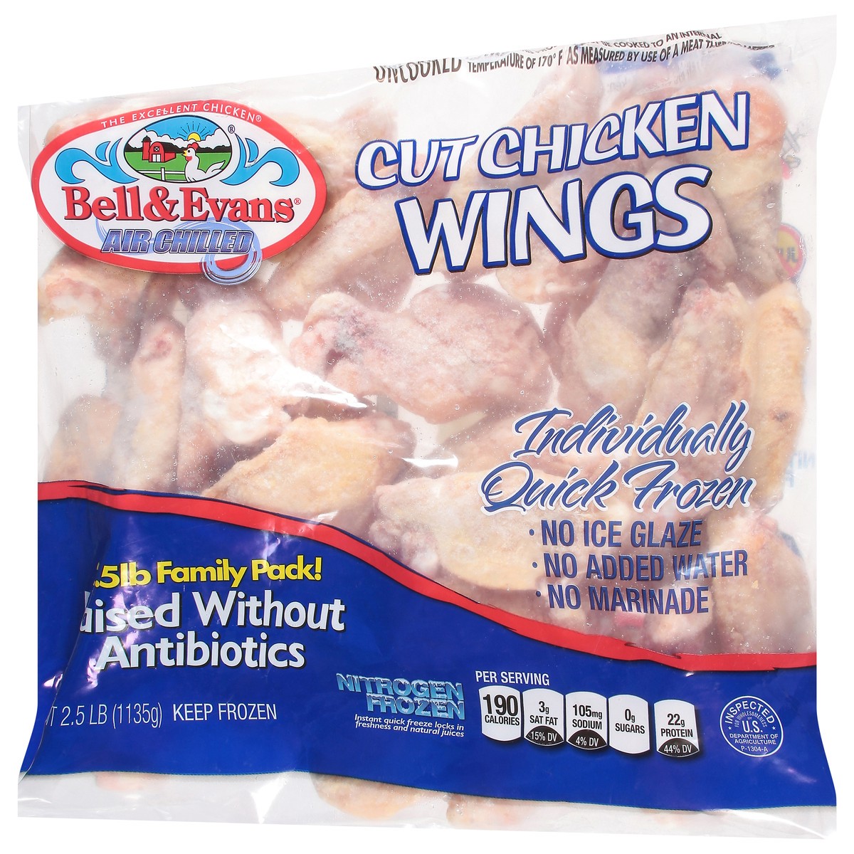 slide 3 of 13, Bell & Evans Air Chilled Family Pack Cut Chicken Wings, 2.5 lb