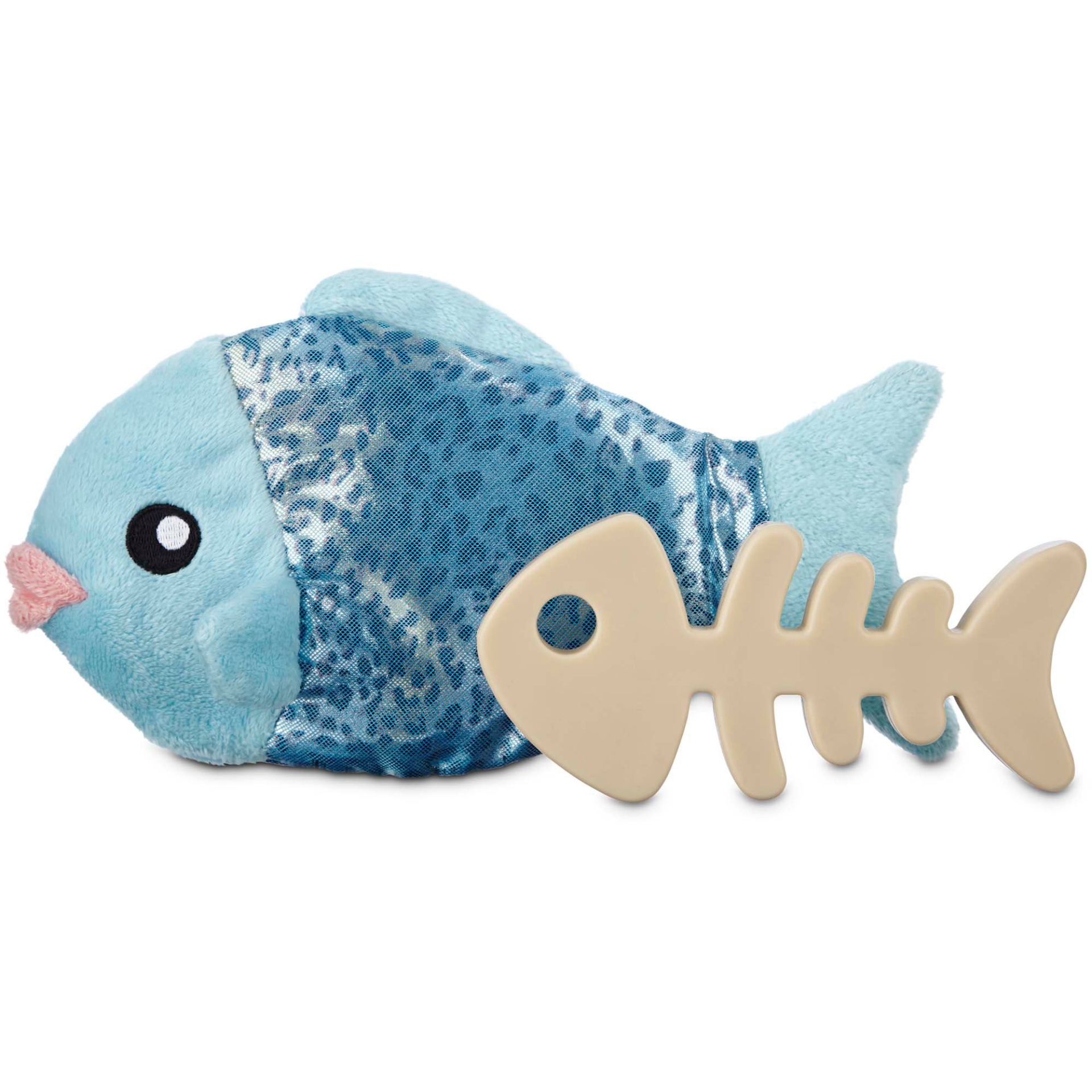 slide 1 of 1, Leaps & Bounds Play Plush Fish Dog Toy, MED