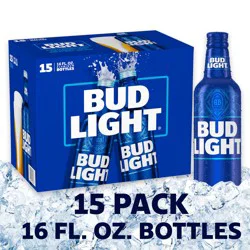 Bud Light Beer, 15 Pack Beer, 16 FL OZ Bottles, 4.2% ABV