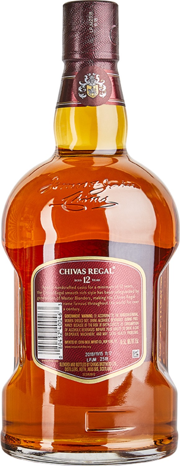 slide 3 of 5, Chivas Regal 12 Year Old Blended Scotch Whisky, 1.75 L Bottle, 40% ABV, 1.75 liter