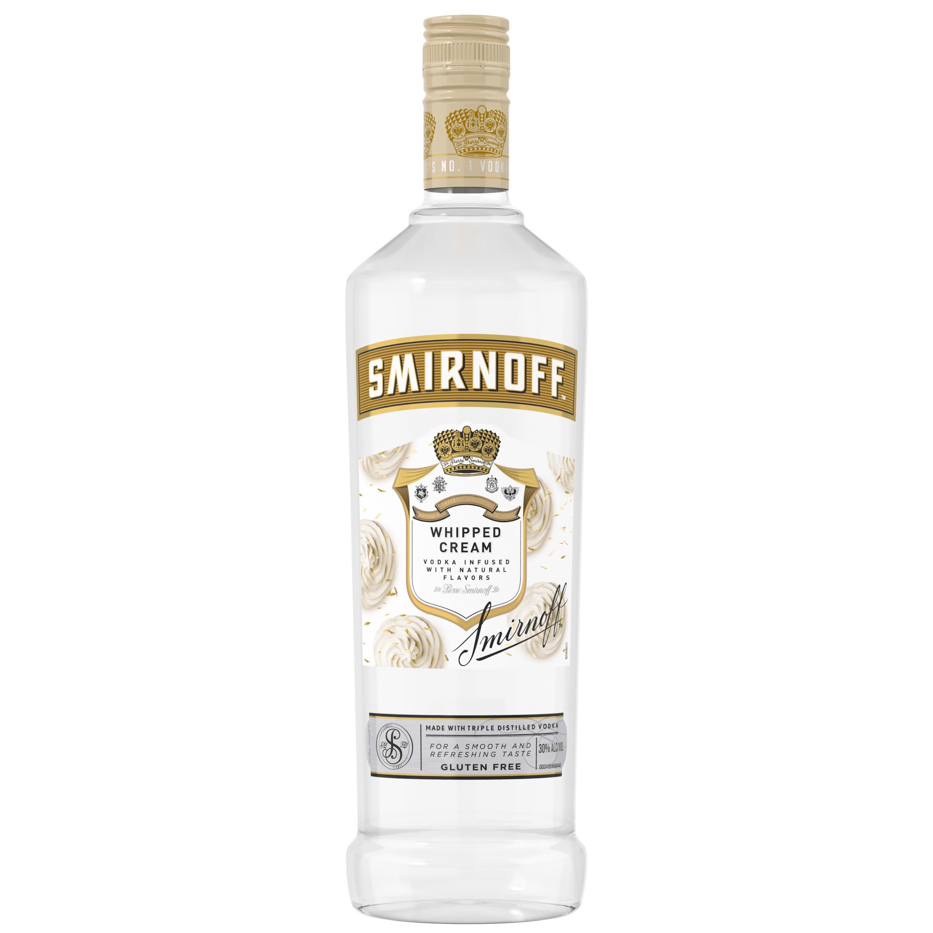 slide 1 of 4, Smirnoff Whipped Cream (Vodka Infused With Natural Flavors), 1 L, 1 liter