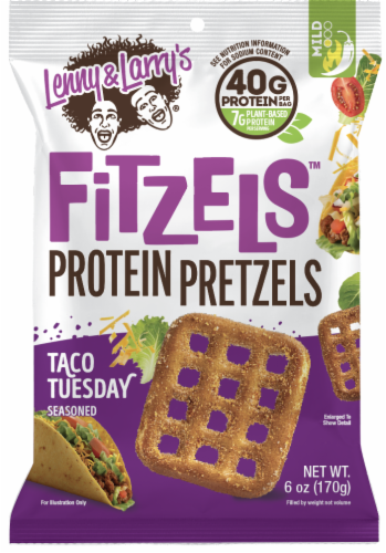slide 1 of 1, Lenny & Larry's® Fitzels™ Taco Tuesday Protein Pretzels, 6 oz, 6 oz