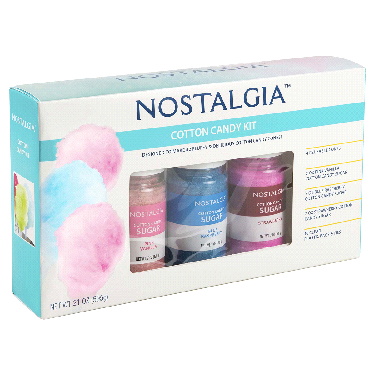 slide 1 of 1, Nostalgia Cotton Candy Flossing Sugar Kit, 1 ct