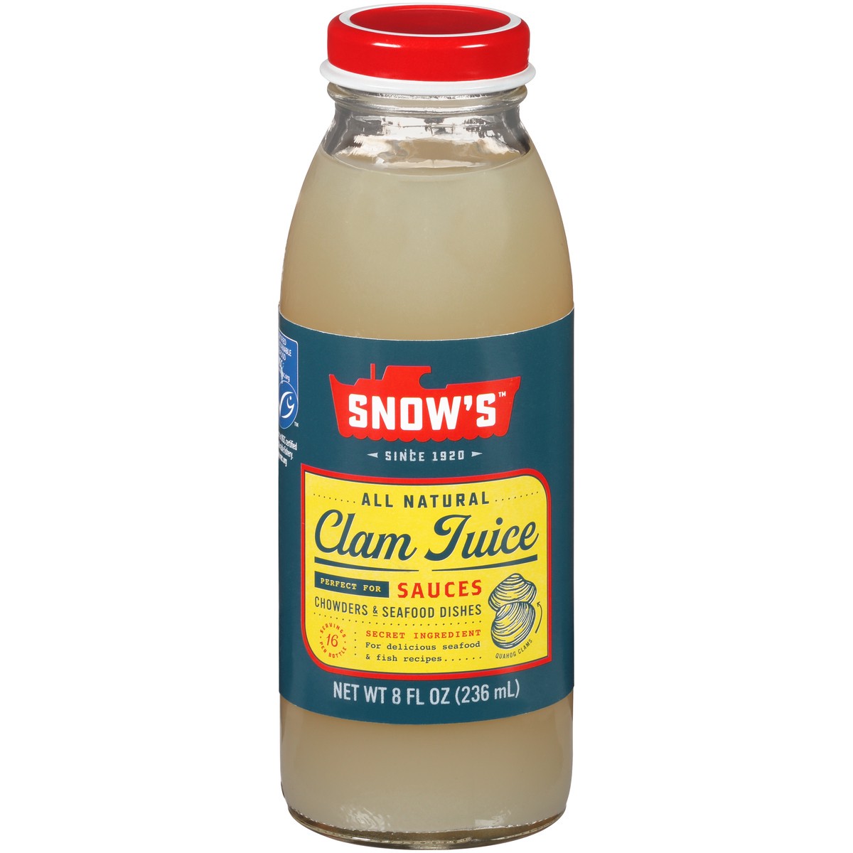 slide 1 of 8, Snow's All Natural Clam Juice, 