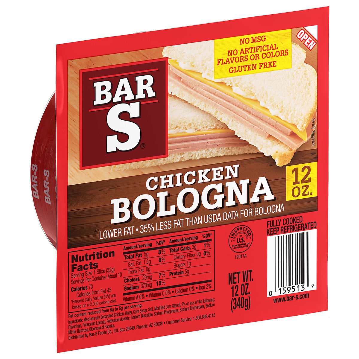 slide 4 of 11, Bar-S Chicken Bologna, 12 oz